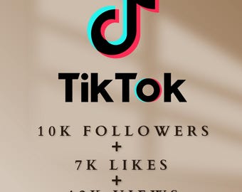 TikTok Followers Package 10K Followers + 7K Likes + 12K Views | TikTok Growth Bundle | Social Media Promotion | TikTok Engagement Boost