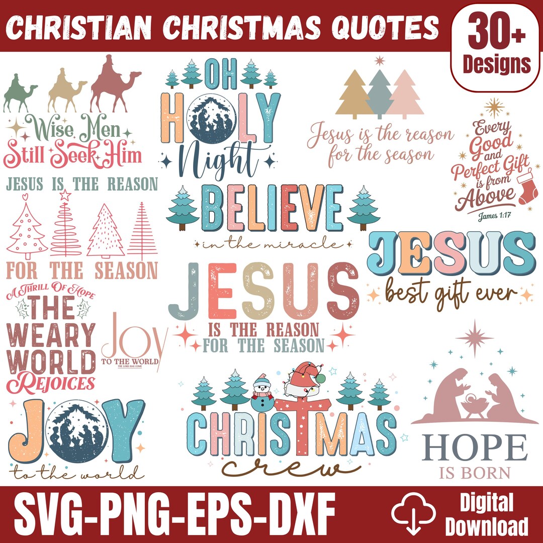 Christian Christmas SVG Bundle, Religious Christmas Cut Files, Nativity ...