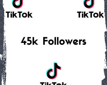 TikTok 45.000 volgers | Snelle TikTok-groeiservice | Meer TikTok-volgers | Echte volgers | Promotie op sociale media