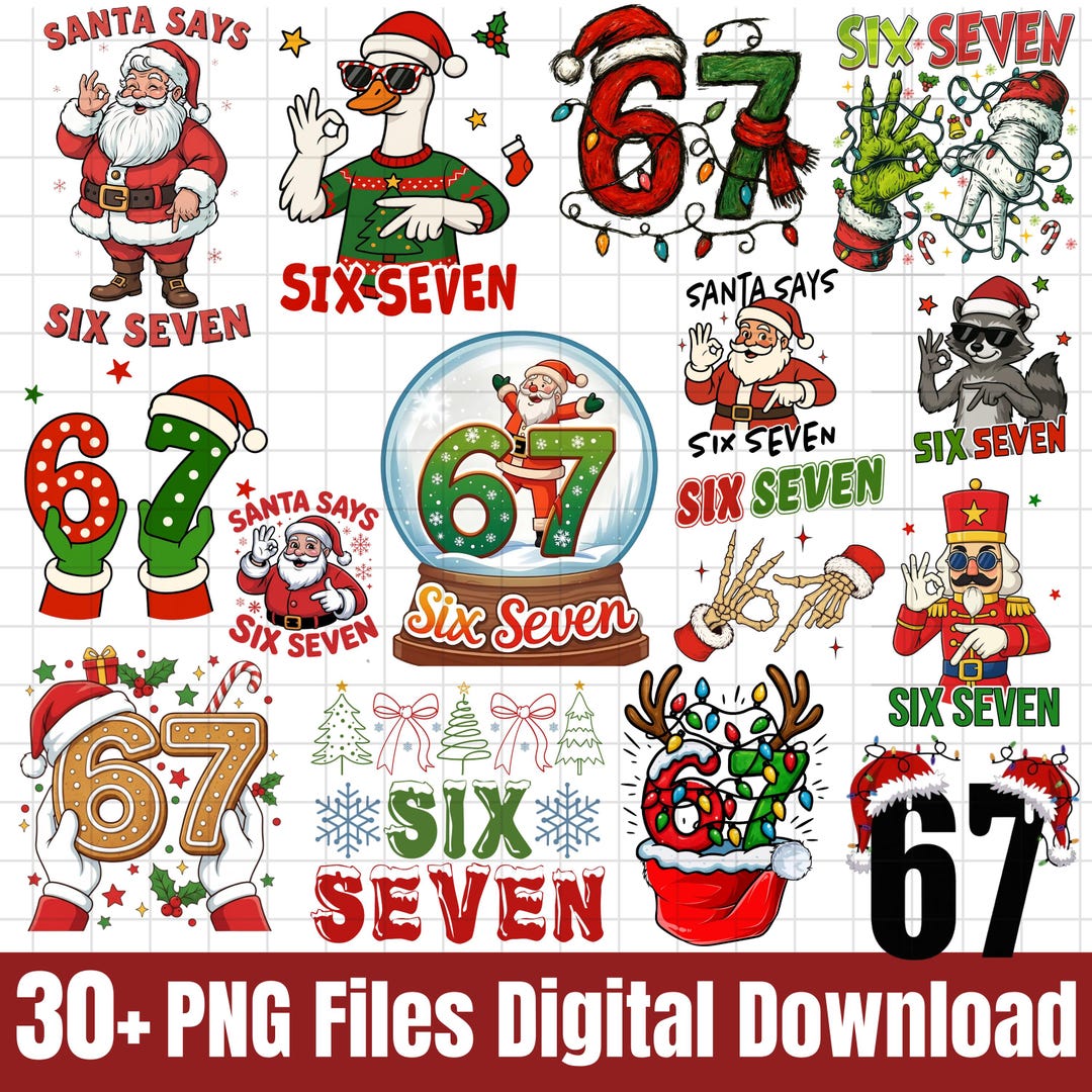 Six Seven 6 7 Meme Funny Hands Svg Png Bundle, 6 7 Meme Funny Skeleton ...