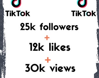 TikTok Volgers Pakket: 25.000 Volgers + 12.000 Likes + 30.000 Weergaven | TikTok Groei Bundel | Sociale Media Promotie | TikTok Betrokkenheid Boost