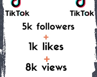 TikTok Volgers Pakket: 5K Volgers + 1K Likes + 8K Weergaven | TikTok Groei Bundel | Sociale Media Promotie | TikTok Betrokkenheid Boost