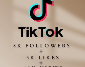 TikTok Followers Package 8K Followers + 5K Likes + 10K Views | TikTok Growth Bundle | Social Media Promotion | TikTok Engagement Boost