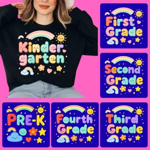 Preppy Back to School Bundle PNG, Coquette Teacher First Day of School Shirt Design, Girly Checkered Sublimation, Pre-k 1st/2nd/3rd Grade
