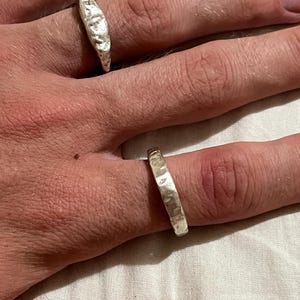 Stackable Unisex Raw Sterling Silver Ring