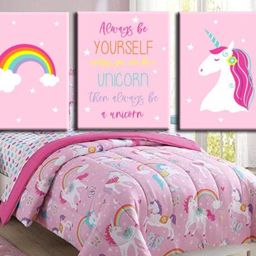 Unicorn Girls Room Decor Unicorn Wall Art Unicorn Bedroom - Etsy