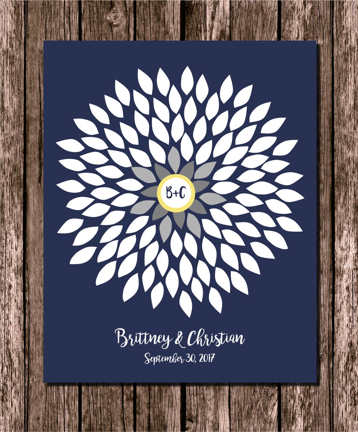 Sunflower Guest Book Flower Guestbook Unique Wedding Etsy