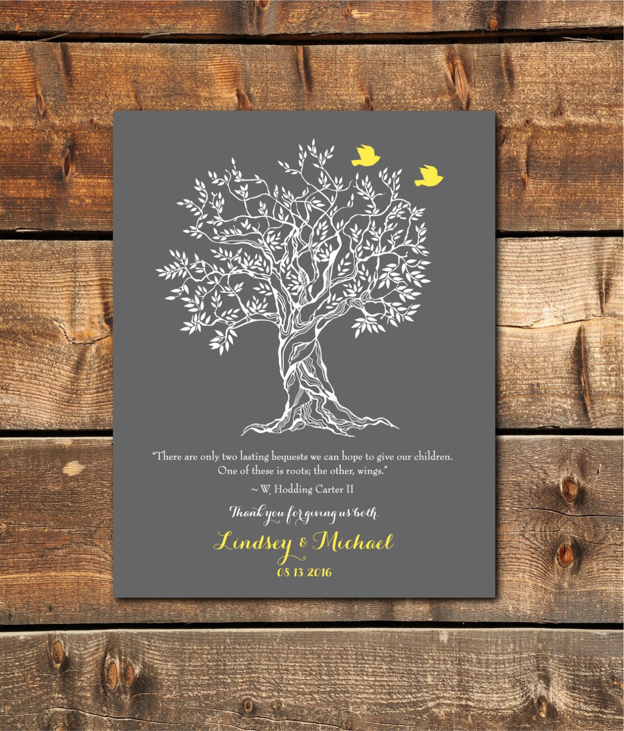 Roots and Wings Poem Hodding Carter Jr. Thank You Wedding | Etsy