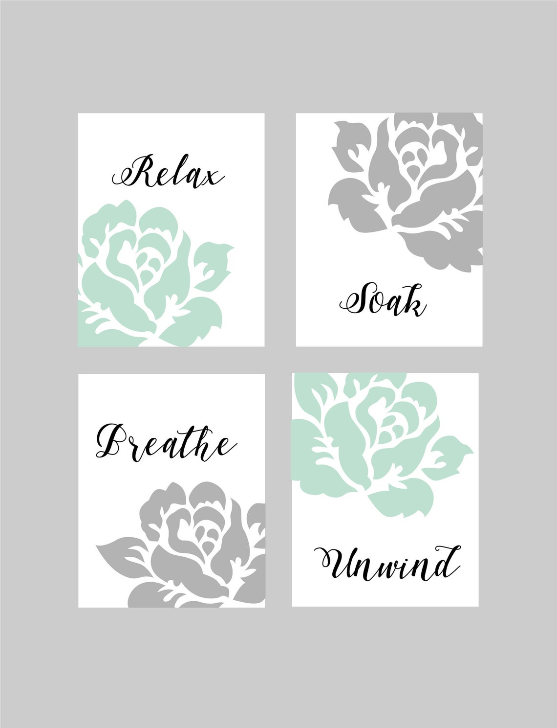 Printable Bathroom Wall Art Bathroom Wall Decor Relax Soak - Etsy