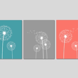 Dandelion Wall Art, Dandelion Gifts, Dandelion Art Print, Dandelion Wall Decor, Dandelion Flower, set of 3 Dandelion Wall Printables