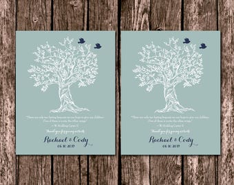 Wedding Gift Parents, Roots and Wings Poem, Hodding Carter Jr., Thank You Wedding Gift for Our Parents, Parents Gift, Tree with Love Birds