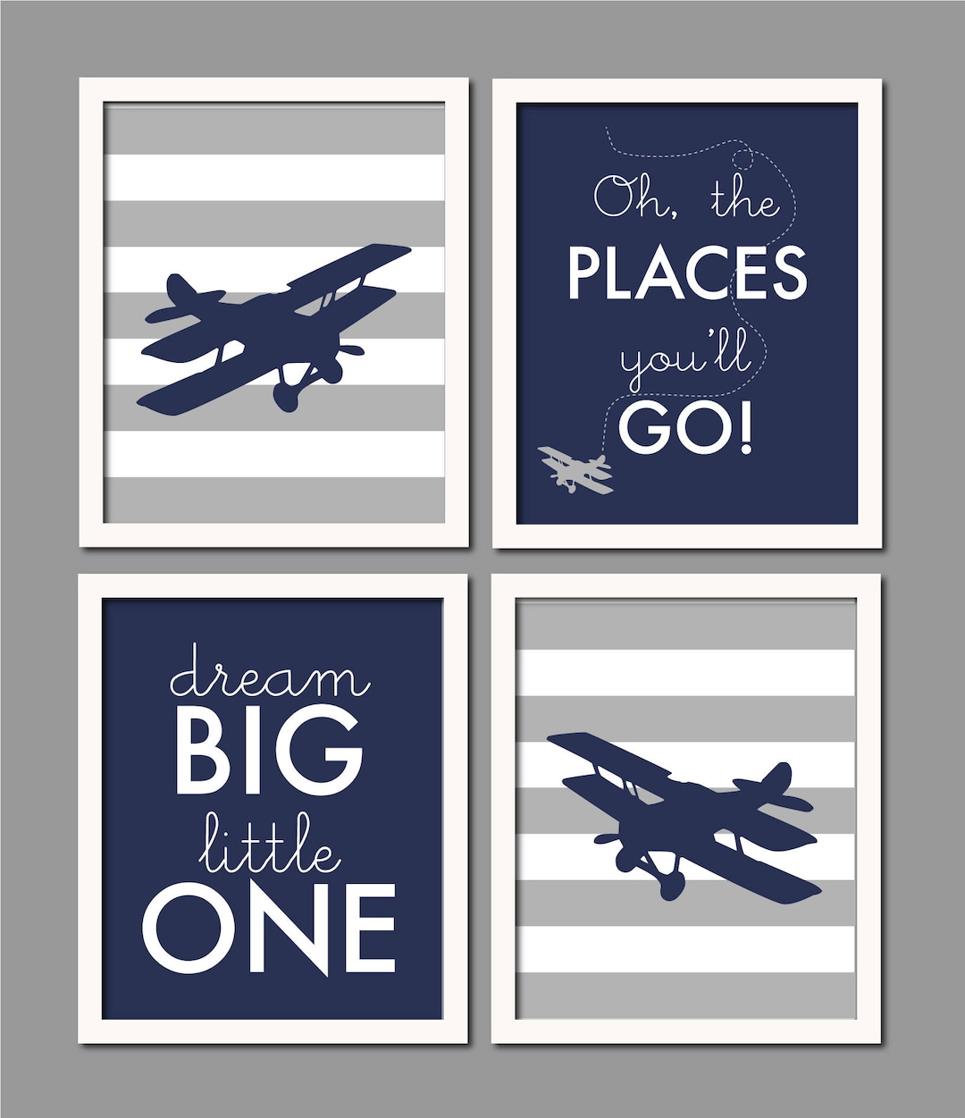 Airplane Wall Art, Vintage Airplane Nursery, Airplane Decor, Plane