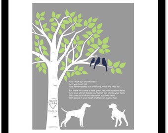 Family Tree With Pets, First Dance Lyrics, Anniversary Gift for Wife, Dog Lover Gift, Family Tree Wall Art, Wedding Song Lyrics, 8x10