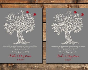 Parents Wedding Gift from Bride and Groom, Thank You Wedding Gift, Wedding Gift Parents Tree, Gift for Bride's Parents Gift Set of 2