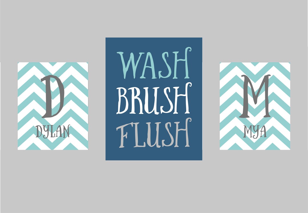 Kids Bathroom Wall Decor, Brother Sister Bathroom Art, Boys Bathroom