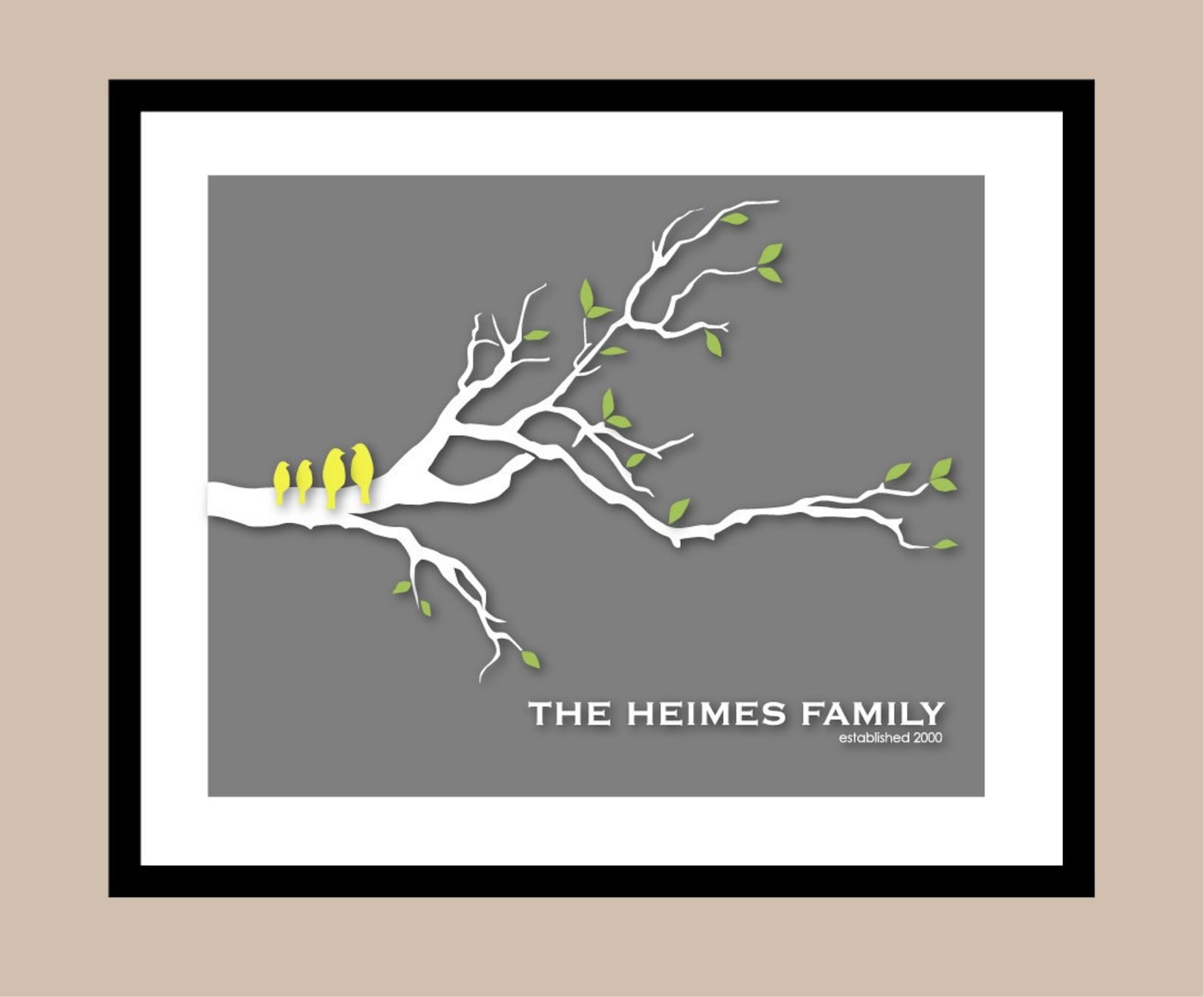 Custom Family Tree Family Tree Wall Art Personalized Love Etsy