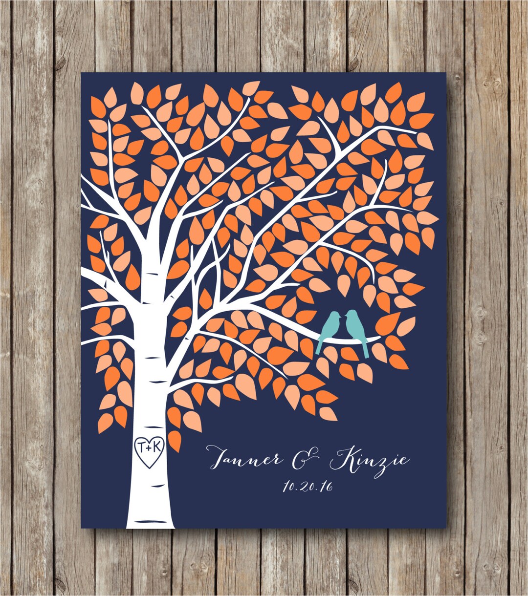 Fall Wedding Guest Book Alternative Wedding Guestbook Tree Etsy