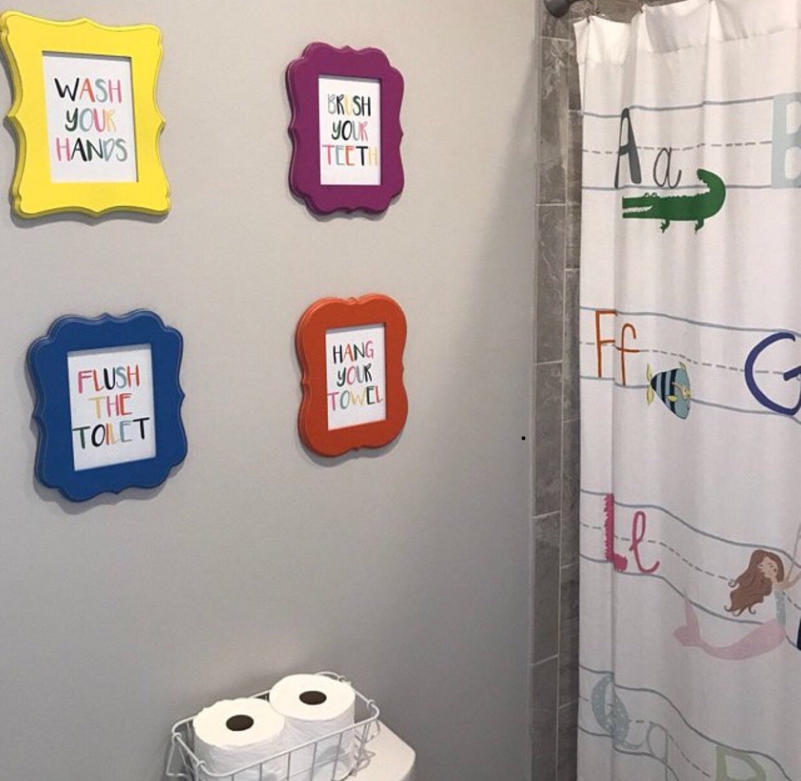Kids Bathroom Wall Decor Kids Bathroom Wall Art Kids | Etsy