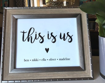 This is Us, This is Us Sign, Farmhouse Sign, Personalized Family Gift, Adoption Gifts, Anniversary Gift for Wife, Farmhouse Decor, Printable