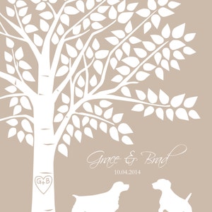 Wedding Guest Book Alternative, Guest Book Tree, Guest Book Alternative Personalized Wedding Print 20x24 - 130 Signature Guestbook Poster