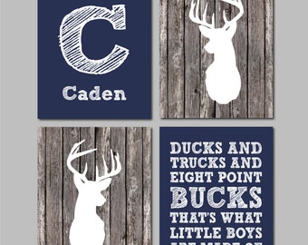 Deer nursery decor, Boys nursery decor, Ducks and Trucks and Eight Point Bucks, Deer theme, Deer Nursery, Eight Point bucks, Navy Nursery