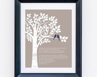 Custom First Dance Song Lyrics Wall Art Print Wedding Song Lyric Art First Anniversary Paper Gift Wedding Gifts for Couple - 8&quot;x10&quot;