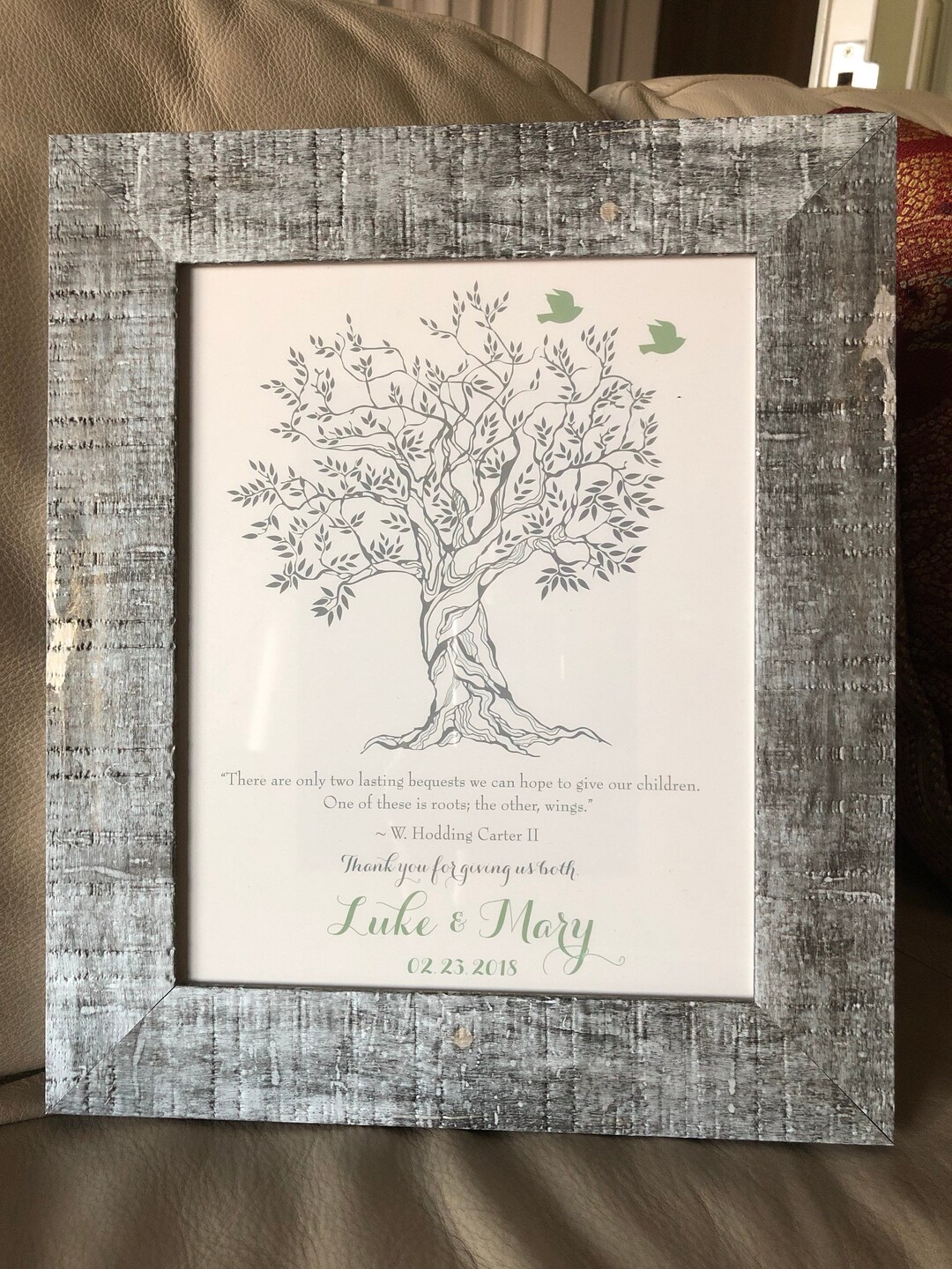 ROOTS and WINGS POEM, Hodding Carter Jr., Thank You Wedding Gift for ...