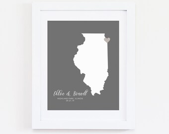 Keepsake Wedding Map Printable Digital, Custom Personalized Country or State Guest Book Alternative, Destination Wedding Gift