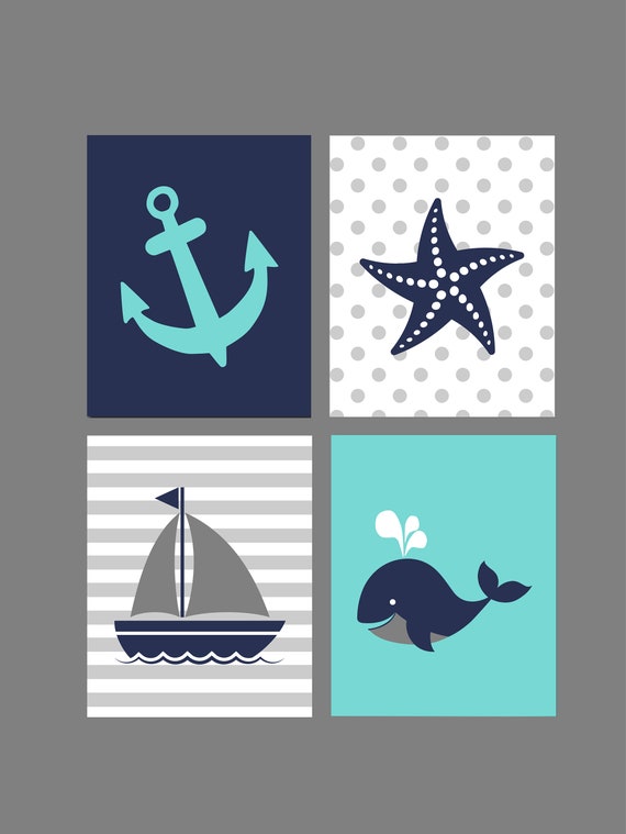 Whale and anchor nursery cheap decor