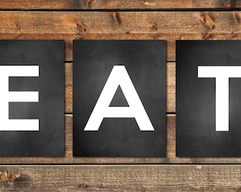 Farmhouse Decor, Eat Sign, Dining Room Art, Farmhouse Sign, Kitchen Wall Art, Dining Room Prints, Kitchen Prints, Farmhouse Prints, Set of 3