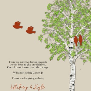 Thank you Wedding Gift Parents Gift, Grooms Parents, Brides Parents, Mother of the Groom, Mother of the Bride, Wedding Tree 8x10 print