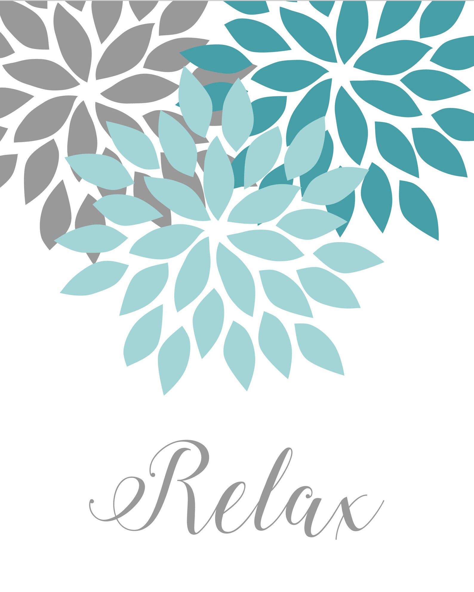 Bathroom Wall Art Teal Grey Bathroom Wall Decor Relax Soak Etsy