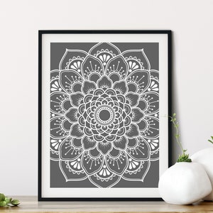 Mandala Print, Mandala Wall Art, Printable Bathroom Art, Bathroom Decor, Yoga Art, Minimalist Wall Decor, Bathroom Wall Art, Teen Wall Decor