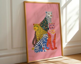 緑の目をしたヒョウ。ジクレー版画。ヒョウ柄。子供部屋。室内装飾