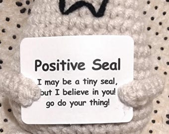 Handmade Crochet Positive Animals – Emotional Support Plushies with Inspirational Cards