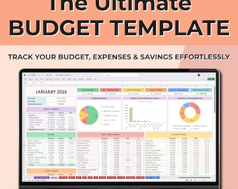 Simple 2026 Budget Planner, Excel & Google Sheets Budget Spreadsheet, Budget Paycheck Template, Excel Budget Template, Budget Tracker Sheet