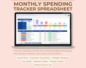 Expense Log Spreadsheet, Left to Spend Calculator, Monthly Budget Balance Tracker, Savings Goal Planner, Excel Google Sheets Template