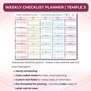 College Study Planner, Weekly Study Organizer, Monthly Academic Planner, Homework Tracker Excel, Digital Study Template, Excel 365 Template
