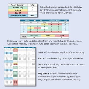 Work Hours Tracker | Excel & Google Sheets Timesheet Template ...