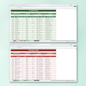 Small Business Bookkeeping Spreadsheet, Income Expense Tracker, Profit Dashboard, Sales Tax, Excel Budget Template, Annual Monthly Overview