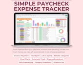 Paycheck & Income Expense Planner Excel Google Sheets, Monthly Income Spending Tracker, Money Left Over Sheet, Editable Expense Categories