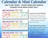 Smart Excel Calendar & Mini Calendar, Smart Calendar, Automated Calendar, Schedule Calendar, Dynamic Calendar, Spreadsheet Calendar