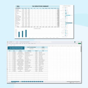 Business Expense & Tax Record Spreadsheet, Deduction Log for Freelancers, Annual Tax Planning Worksheet, Finance Tracker Excel Google Sheets
