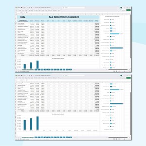 Business Expense & Tax Record Spreadsheet, Deduction Log for Freelancers, Annual Tax Planning Worksheet, Finance Tracker Excel Google Sheets