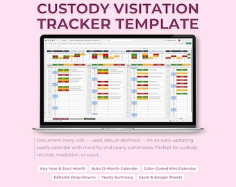 High Conflict Custody Log, Coparenting Incident Tracker, Custody Violations Spreadsheet, Excel Google Sheets Template