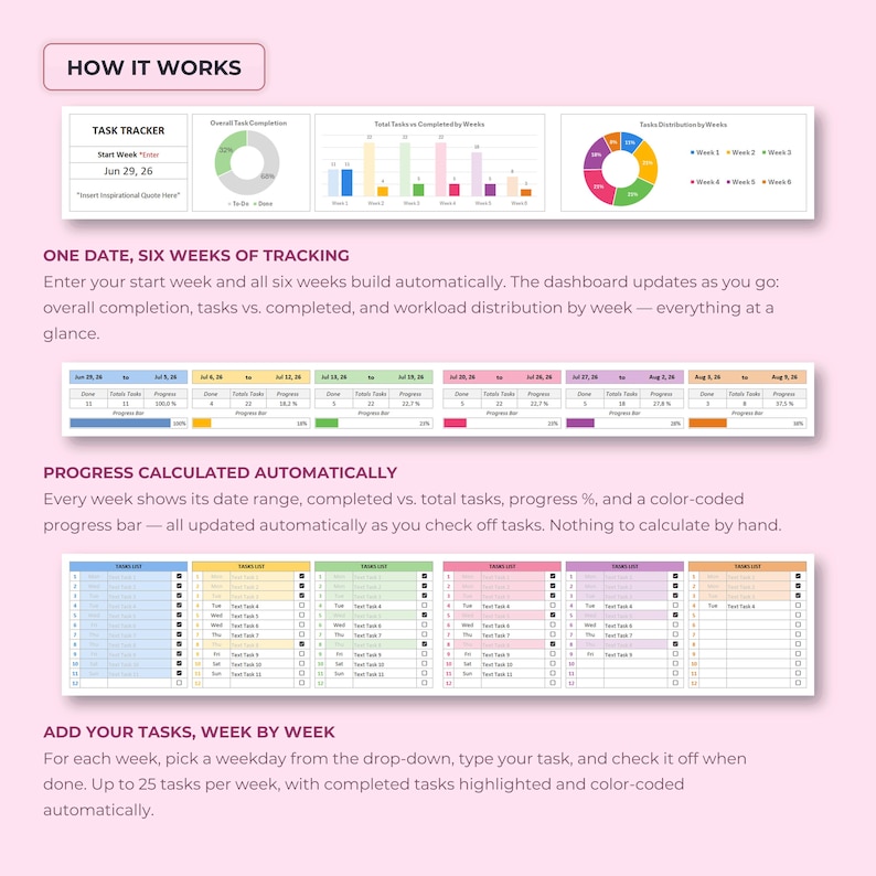 Task Tracker Spreadsheet | Weekly & Monthly To-do List Planner | Excel ...