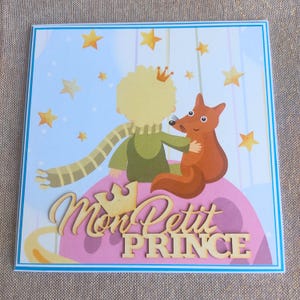 Carte Petit Prince et renard personnalisée – Fait main – Naissance, Anniversaire, Félicitations – Cadeau enfant original – Avec enveloppe