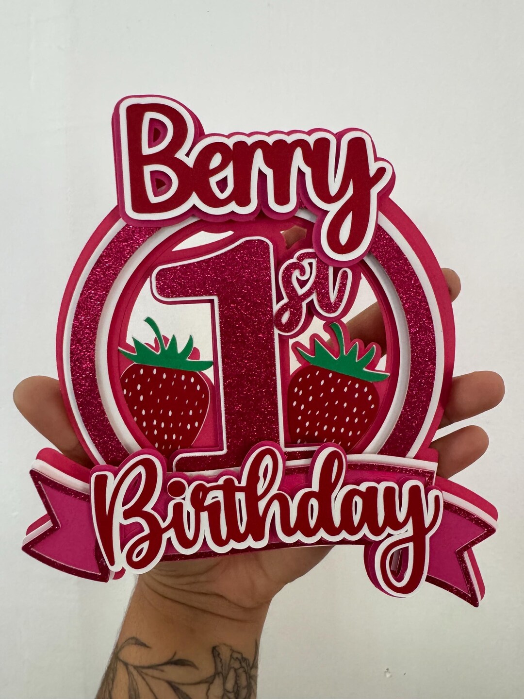 Berry First Birthday Cake Topper – Strawberry Theme 1st Birthday Decor ...