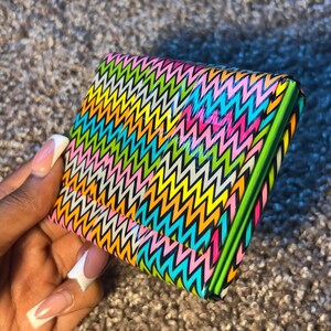 Rainbow Chevron & Yellow and Green DELUXE Duct Tape Accordion Wallet