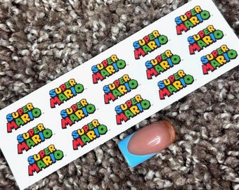 Super Mario Logo Waterslide Decals for Nails